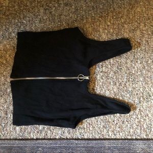 Black zip up tank top